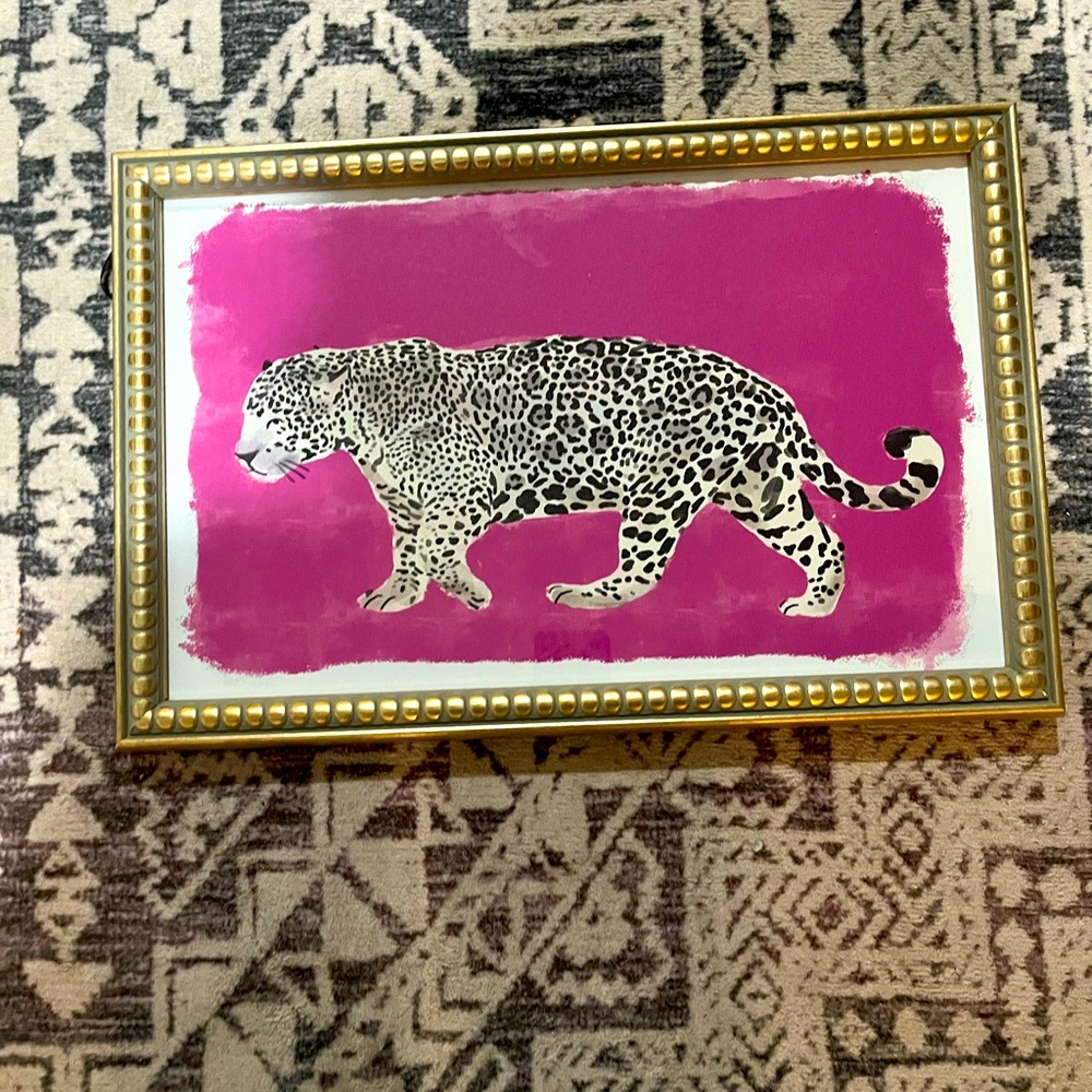Sara shah the leopard pink animal tiger wall art